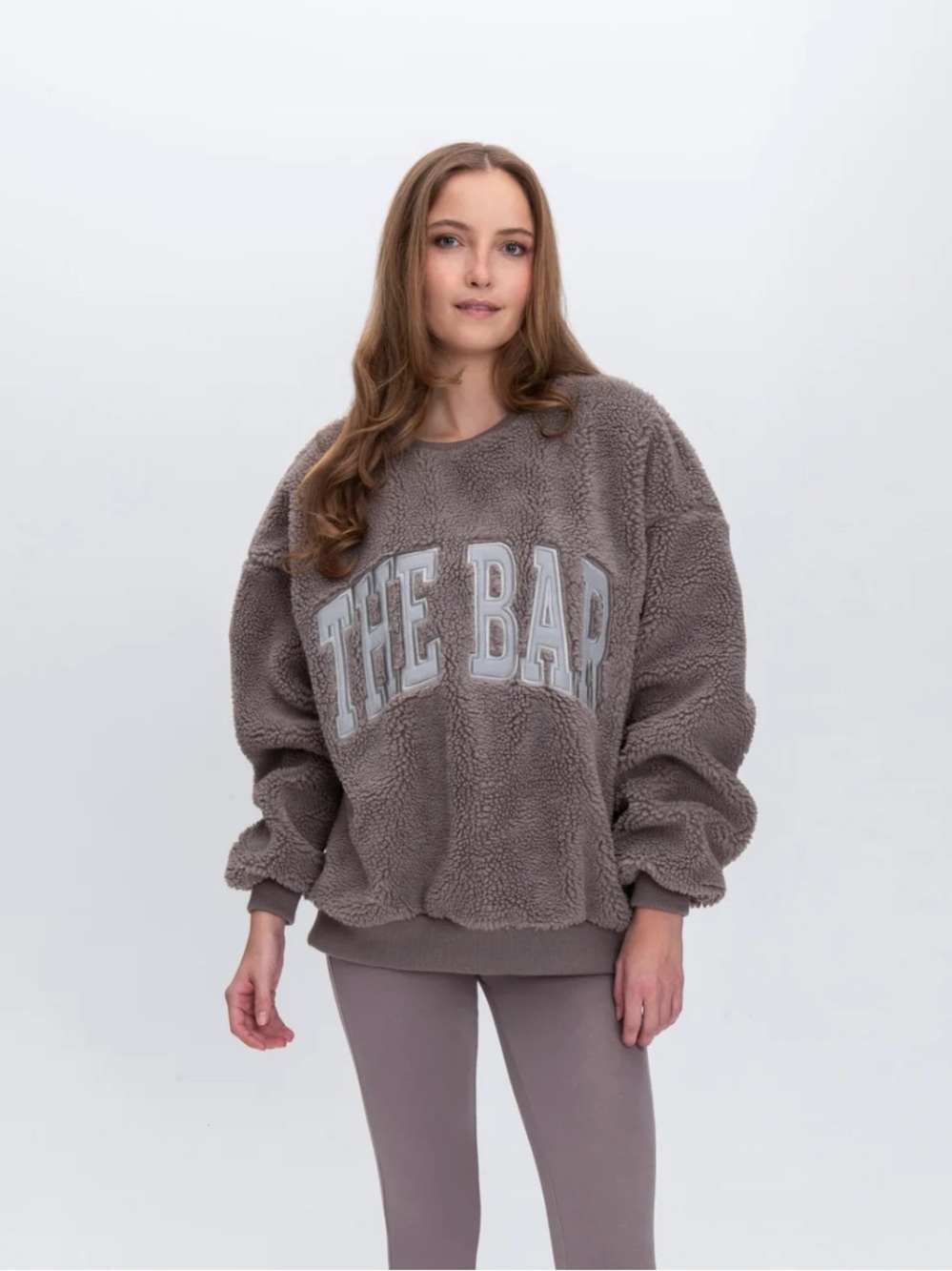 Gigi Teddy | The Bar Plush Crewneck Sweatshirt - Cinder